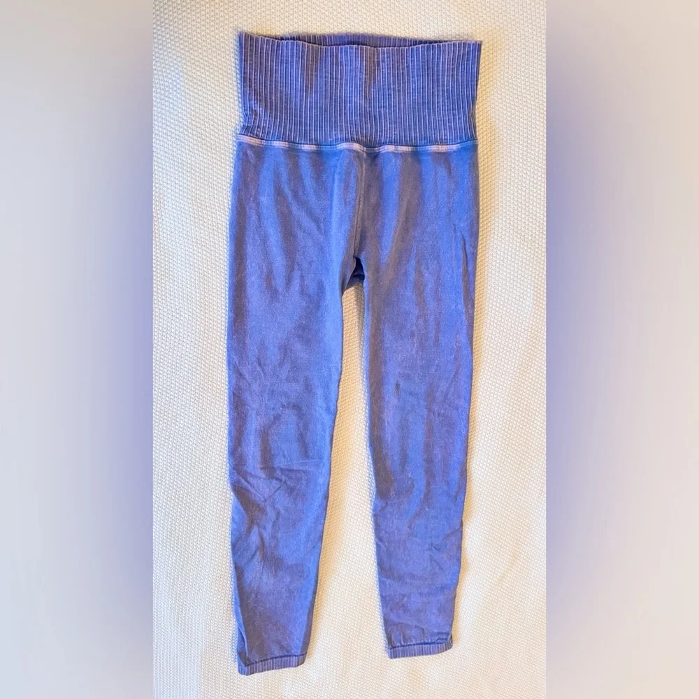 FP FREE PEOPLE MOVEMENT Good Karma Blue Pink High Waisted Leggings